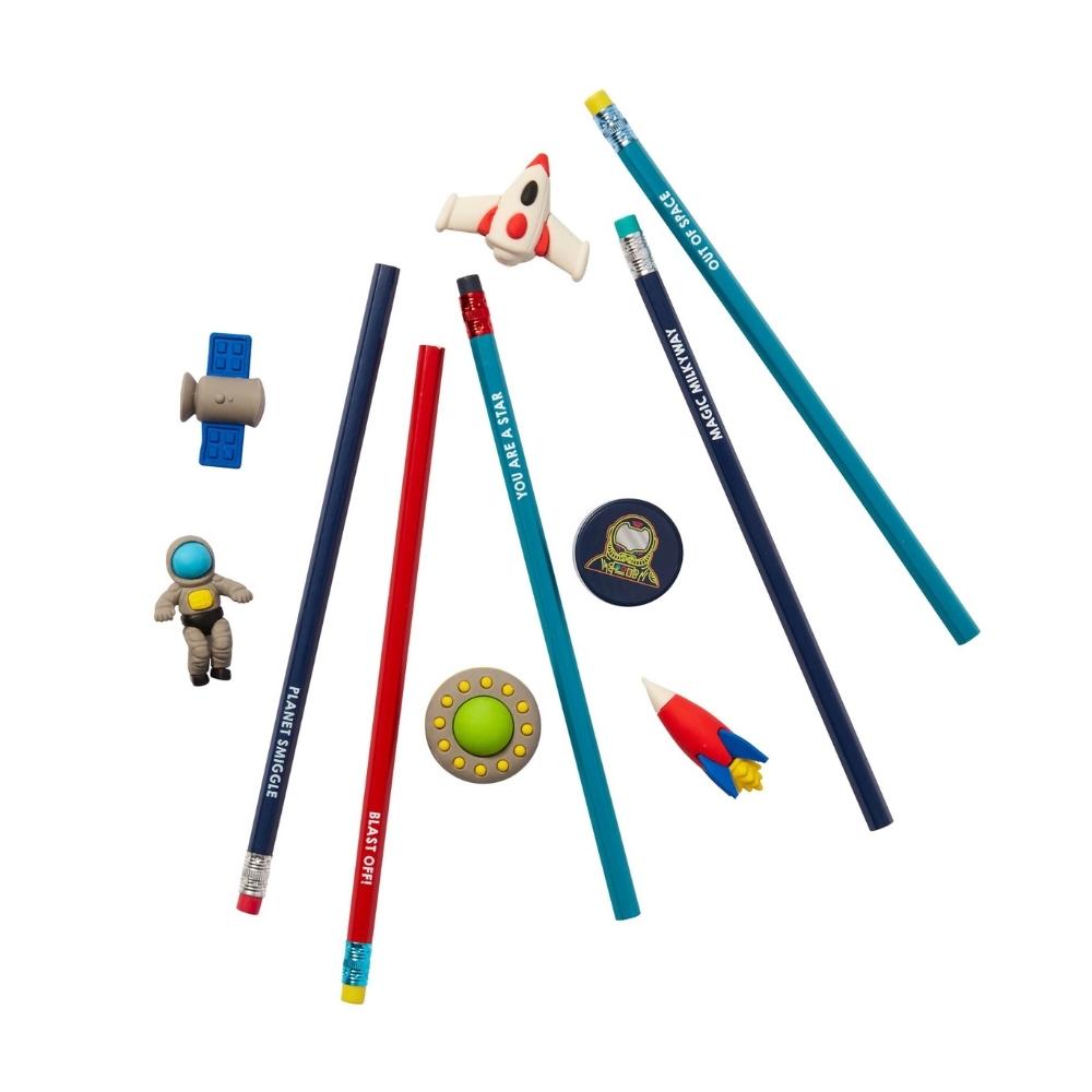 Smiggle Space Station Eraser & Pencil Set
